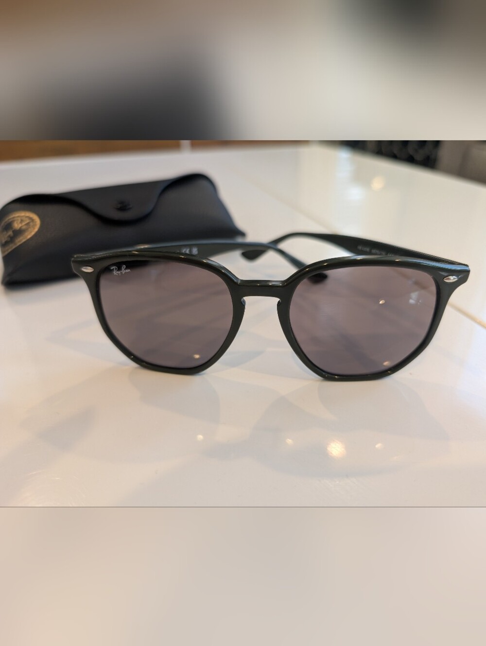 Ray-Ban Green Frame Sunglasses with Brown Lenses